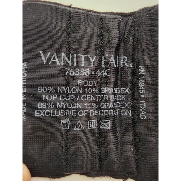 Vanity Fair Womens Black Sport Wirefree Underwire Bra Size 44C Style 76338 - Picture 6 of 7